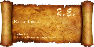 Riha Emma névjegykártya